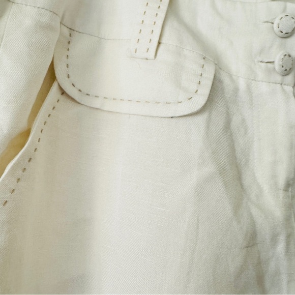 NWT Larry Levine White 100% Linen WIde Leg Pants Trousers SIze 14 - Picture 3 of 7